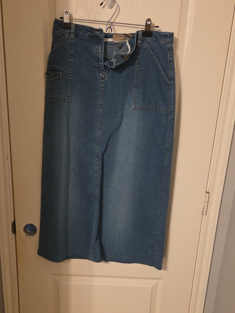 Ruff Hewn Denim Maxi Skirt in Blue